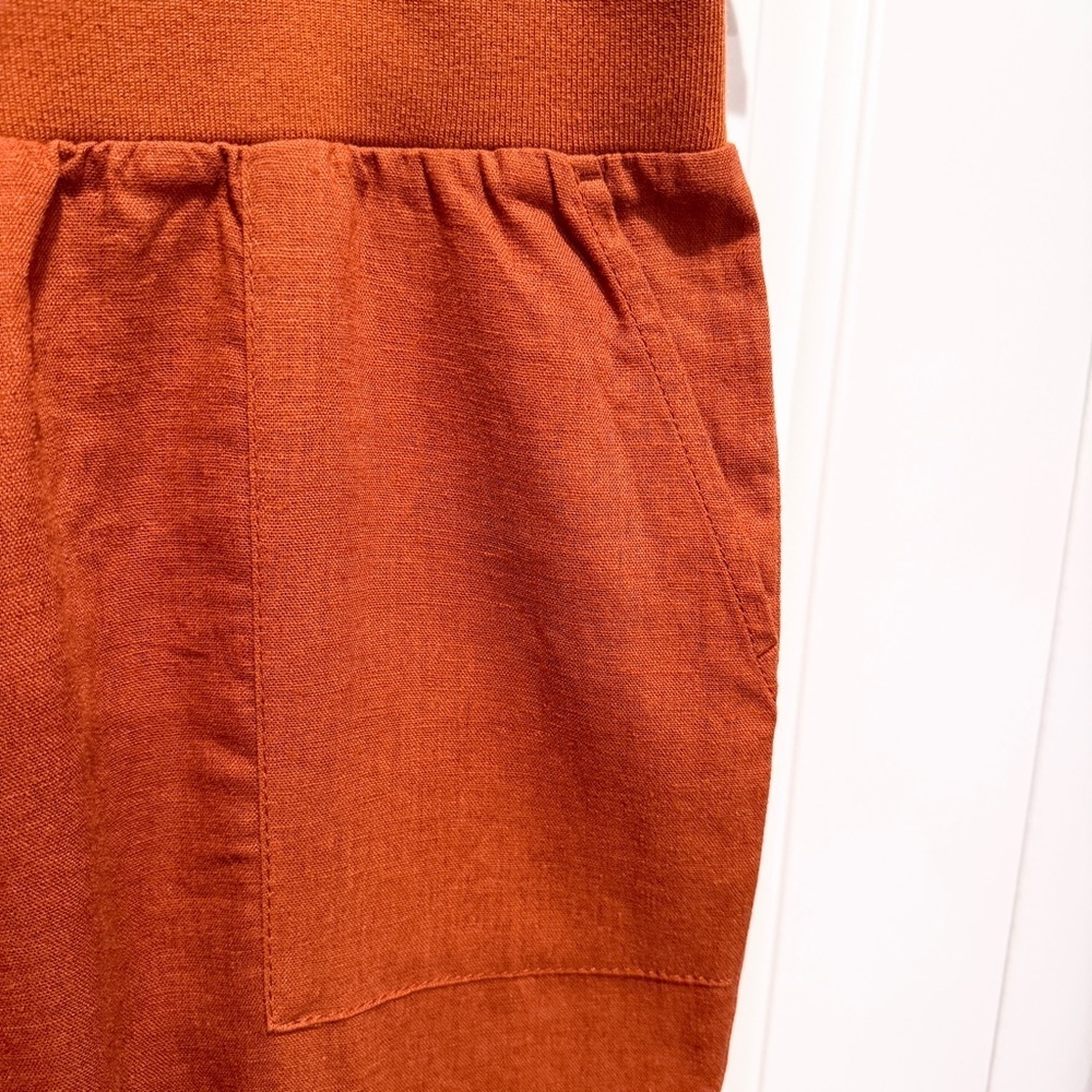Women's Linen Blend Terracotta Joggers - Picture 7 of 8